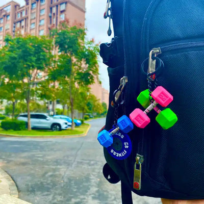 2025 New Barbell Keychain DlY Silicone Dumbbell Keychain Gym Gifts for Gym Lovers Fitness Trainer Gift Backpack Car Key Pendant