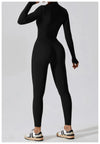Women's Jumpsuits One-Piece Suit Zipper Long Sleeved Yoga Set Gym Push Up Workout Clothes Fitness Bodysuit Sportswear Tracksuit
