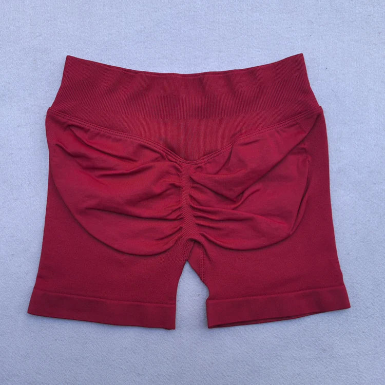 Gym Shorts Women Fitness Sports Biker Shorts 4.5" Low Ribbed Band Yoga Shorts Workout Scrunch Butt Seamless Leggings