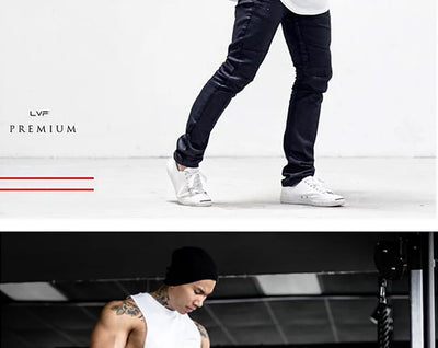 Men's Brand Gym Clothing Bodybuilding Singlets Sports Tank Top Man Fitness Shirt Muscle Guys Sleeveless Vest Casual Cotton Top
