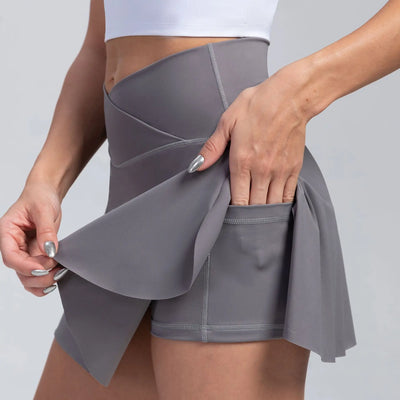 Women Fitness Shorts Skirts Yoga Seamless Leggings High Elastic Sports Fashion Gym Trainning Tennis Dresses High-Waist Skirts
