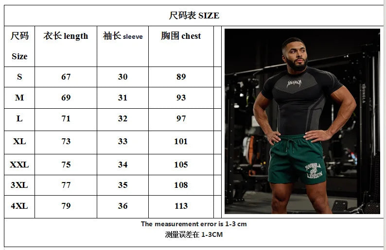 2025 YOUNGAL New Men's Fitness T-shirts clothing  sports Tshirt tights high elastic training short sleeve fitness man clothing