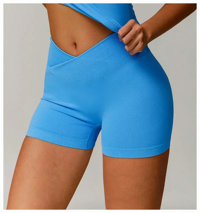 Women's fitness shorts  high-waisted buttock-lifting  tight  quick-drying  sporty yoga three-quarter shorts