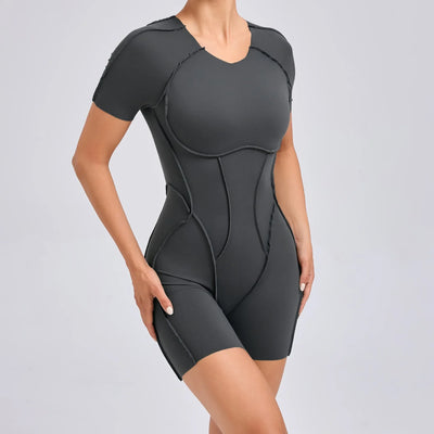 Short Jumpsuit Gym Clothes For Women Sportswear Fitness Overalls Backless Scrunch Booty Yoga Suit Sports Set Outfit