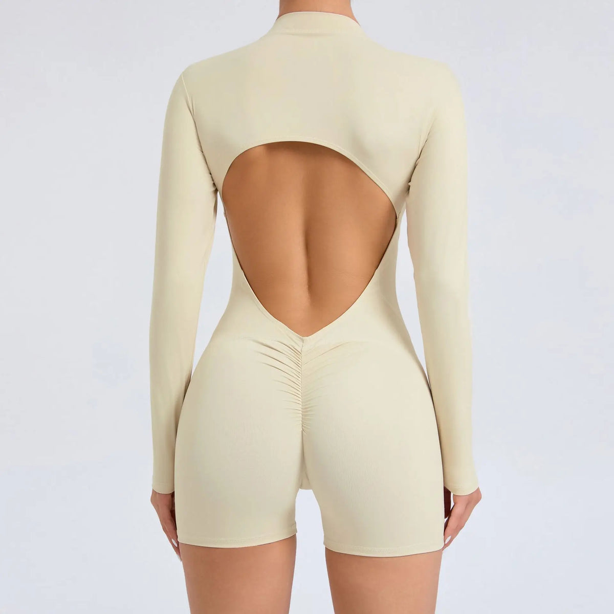 Women Gym Suits Women V Back Scrunch Whole Suit Push Up Sports Suit Women Fitness Suit with Zipper Training Clothes One-Piece