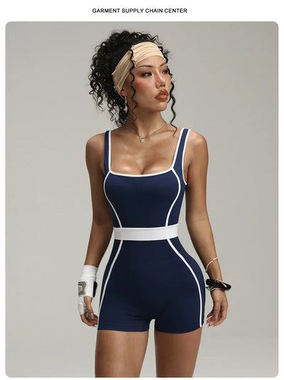 Summer Fashion Yoga Jumpsuit For Women One-piece Bodysuit Fitness Set Quick-Dry Gym Clothing Running Outfits Sportswear Female