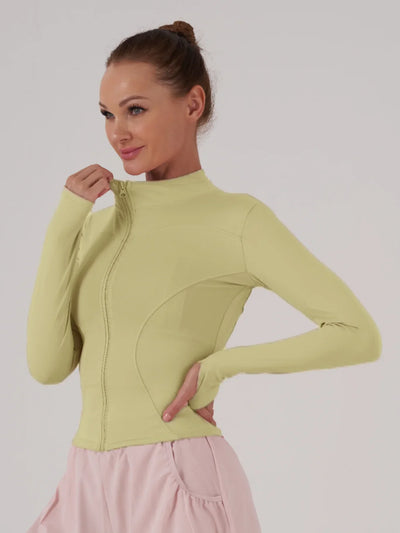 Fitfemme Sports Jacket Women Zip Fitness Yoga Shirt Winter Warm Gym Top Activewear Running Coats Workout Clothes For Cycling