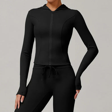 Women Sports Zipper Jacket Yoga Long Sleeved Shirts Summer Sun Protection Clothing Fitness Running Gym Tops UV Resistant Coat