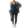 Jumpsuit Women One-piece Outfit  Sleeveless Square Neck  Bodysuit  Casual Streetwear Playsuits Sport Fitness Jumpsuit Women