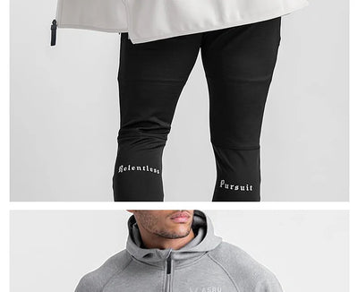 Men's Zipper Hooded Sweatshirt Gym Workout Hoodies Spring and Autumn Loose Fitness Hoodies Sports Casual Zipper Jacket Clothing
