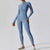 Women's Jumpsuits One-Piece Suit Zipper Long Sleeved Yoga Set Gym Push Up Workout Clothes Fitness Bodysuit Sportswear Tracksuit