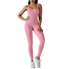 Women's Fitness seamless jumpsuit Solid Color Sports Jumpsuit Fitness Yoga Suit Jumpsuit Set Summer Ribbed Shapewear