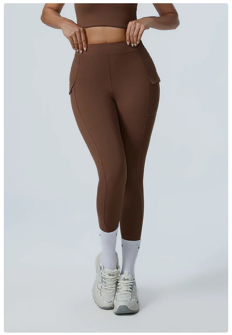 Sports Leggings For Women High Waist impact Leggings Workout Fitness Tights Athletic Wear Yoga Pants With Pocket Gym Clothing
