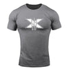 Men's Gym Fitness Clothing Man Cotton Sports Short Sleeve T-shirt Running Training Slim Printed Shirt Sweatshirt Casual Tops
