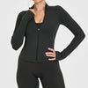 Fitness yoga sports jacket for women stand-up collar zipper sports top breathable quick dry long sleeve gym exercise clothing