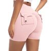 Womens Workout Shorts with Pockets Scrunch Butt Gym Biker Shorts High Waisted Booty Cargo Pants Yoga Running Leggings Activewear