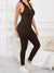 Jumpsuit Women Full Seasons Casual Fitness Sporty Playsuit Sleeveless Slim Activewear All In One Jumpsuit Clothing Lady