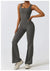 Women Gym Set Training Yoga Suit Sportswear Sports Jumpsuit Fitness Rompers Stretch Female High Waist  Seamless Flare Pants