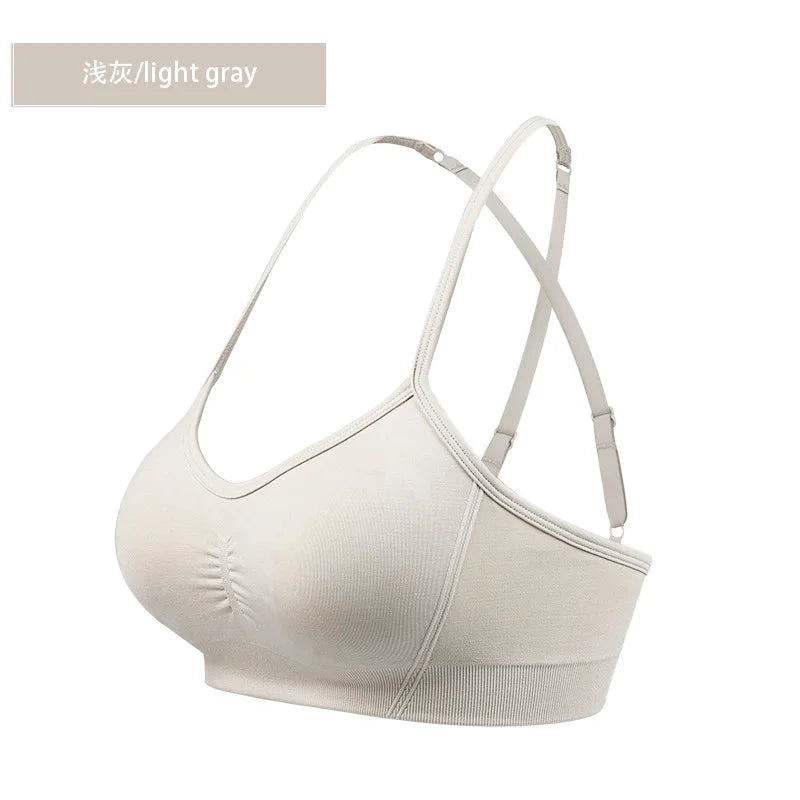 Womens Sports Bra Open Back Workout Yoga Top Workout Bras Yoga Bras Halter Top for Yoga Gym Workout Fitness