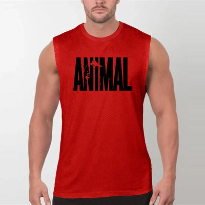Mens Gym Tank Tops Animal Print Mesh Bodybuilding Clothing Fitness Sleeveless Shirt Quick Dry Basketball Jerseys Sports Vest