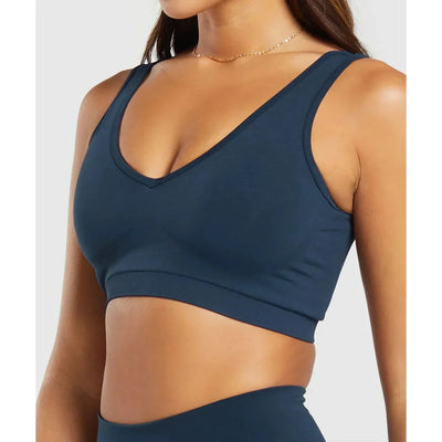 Sports Bra  Seamless Halter Neck Strap Bra Open Back Fitness Yoga Top Bras Support Women Workout Gym Crop Top