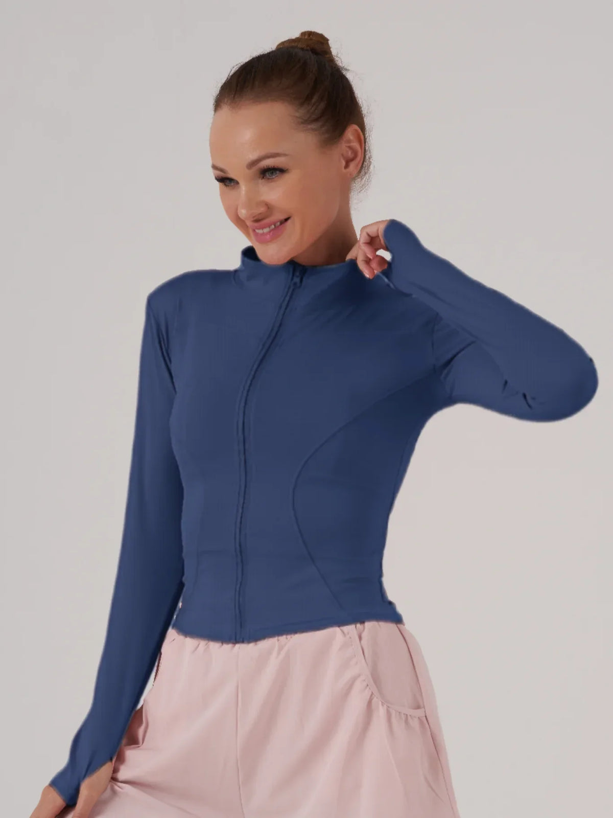 Fitfemme Sports Jacket Women Zip Fitness Yoga Shirt Winter Warm Gym Top Activewear Running Coats Workout Clothes For Cycling