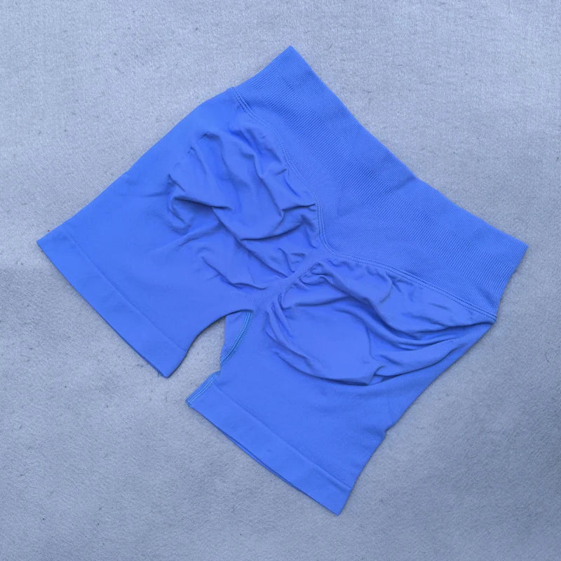 Sports Shorts Women Low Ribbed Waistband Yoga Shorts Seamless Workout Gym Scrunch Shorts Booty High Stretch Running Shorts