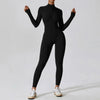 Women's Jumpsuits One-Piece Suit Zipper Long Sleeved Yoga Set Gym Push Up Workout Clothes Fitness Bodysuit Sportswear Tracksuit