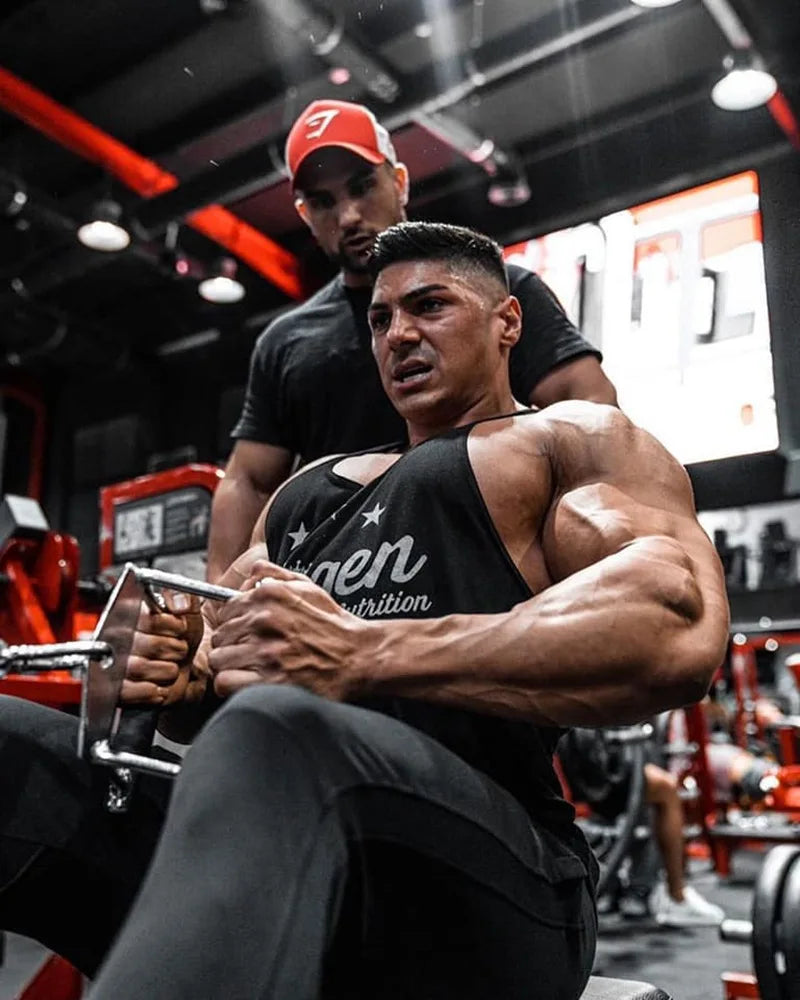 Men's Muscle Fitness Vest Breathable Quick-Dry Gym Workout Tank Top for Summer Running Bodybuilding Trendy Casual Sportswear