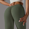 Women Fitness Leggings Workout Gym Running Scrunch Leggings Sexy Back V High Waist Trousers Jogging Active Wear Tight Pants