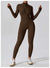 Women's Jumpsuits One-Piece Suit Zipper Long Sleeved Yoga Set Gym Push Up Workout Clothes Fitness Bodysuit Sportswear Tracksuit
