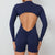 Women Gym Suits Women V Back Scrunch Whole Suit Push Up Sports Suit Women Fitness Suit with Zipper Training Clothes One-Piece