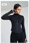 Women's Sports Fitness Long Sleeve Jacket New Yoga Clothing Tops Gym Tight Training Clothing Quick Dry Running Jacket