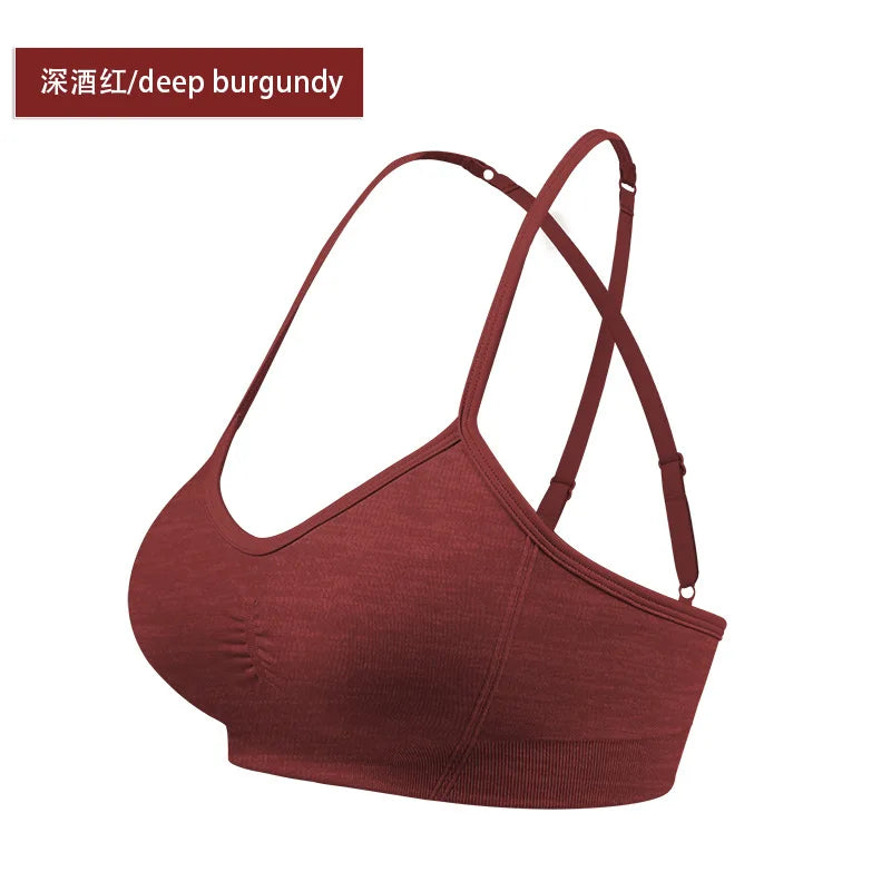 Womens Sports Bra Open Back Workout Yoga Top Workout Bras Yoga Bras Halter Top for Yoga Gym Workout Fitness