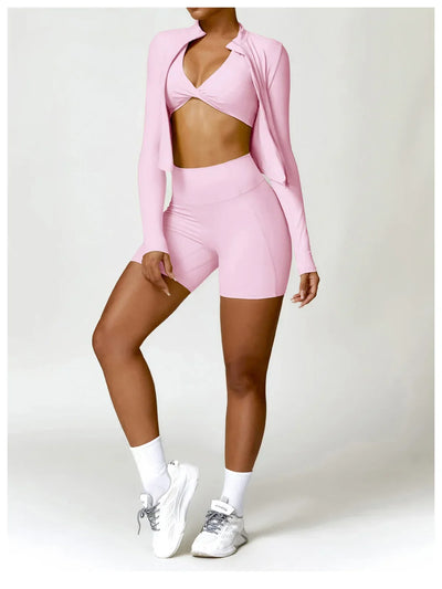 Women's Outdoor Running Fitness Jacket T-shirt Stand Collar Long Sleeve Zipper Yoga Shirts Solid Gym Push Up Workout Tops New