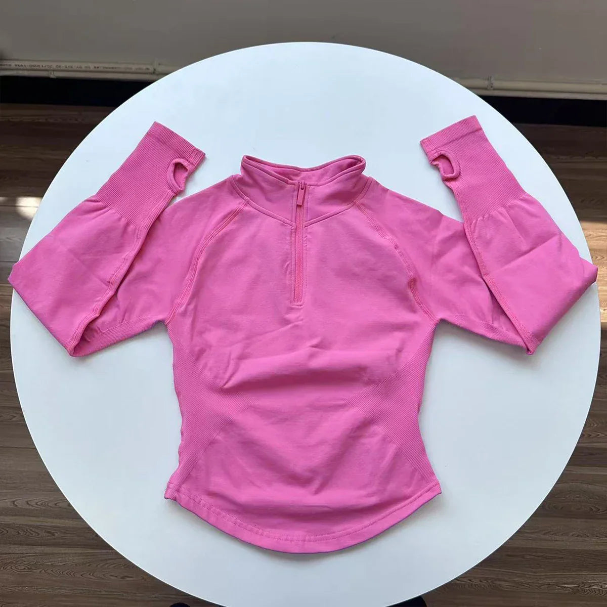 Half Zippy Jacket Women Running Long Sleeves Gym Coats Sports Shirts Gym Fitness Workout Pilates Clothes