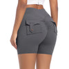 Womens Workout Shorts with Pockets Scrunch Butt Gym Biker Shorts High Waisted Booty Cargo Pants Yoga Running Leggings Activewear
