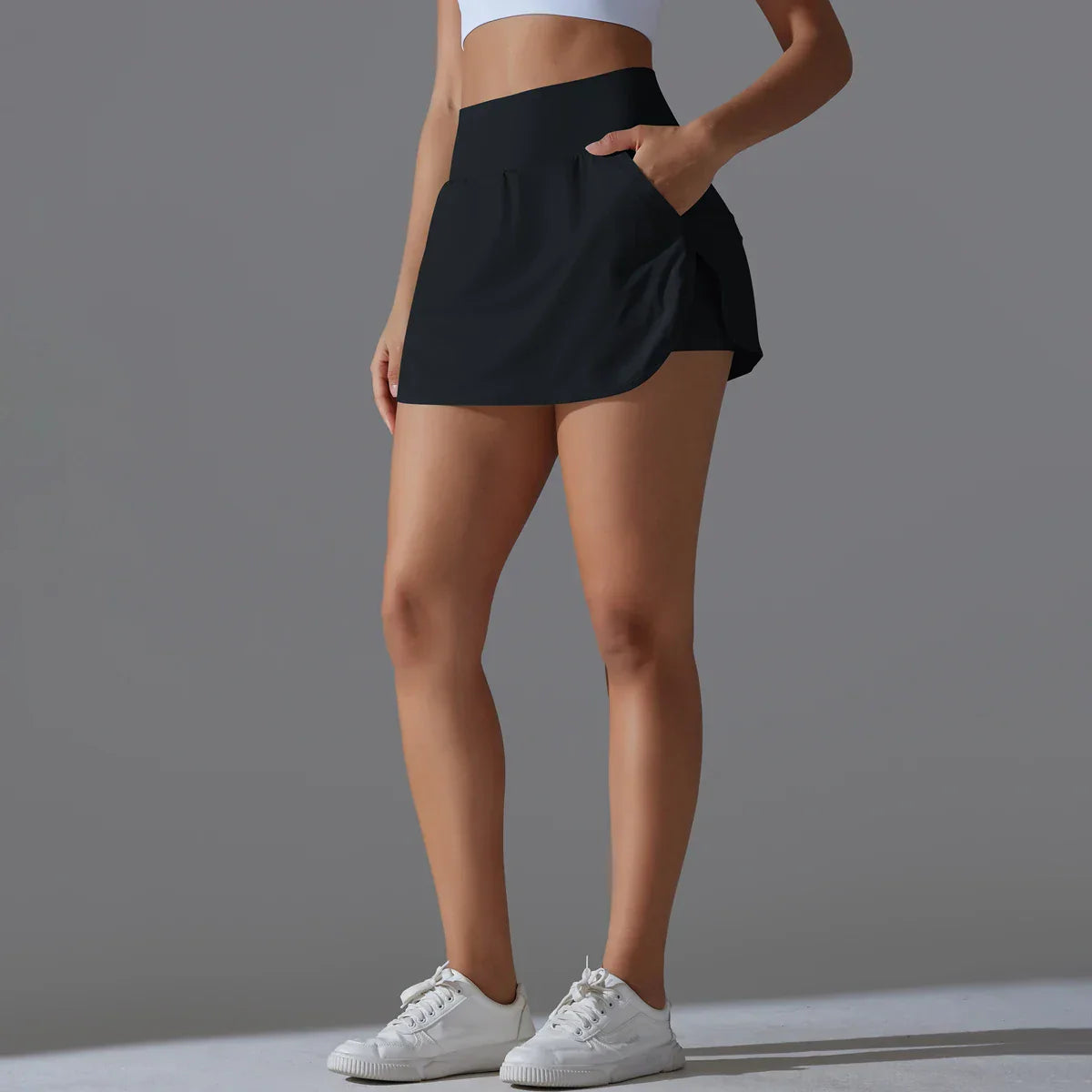 Women Gym Running Shorts Double Deck Quick Dry Gym Sport Shorts Fitness Jogging Workout Shorts With Pocket Sports Tight Short