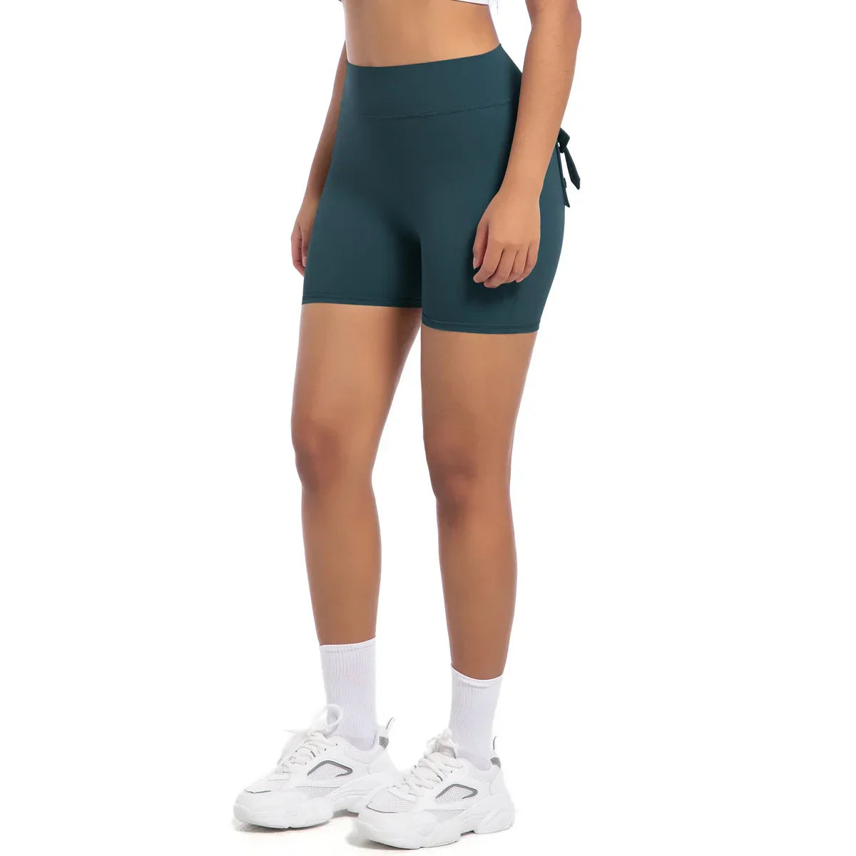 Womens Workout Shorts with Pockets Scrunch Butt Gym Biker Shorts High Waisted Booty Cargo Pants Yoga Running Leggings Activewear