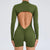 Women Gym Suits Women V Back Scrunch Whole Suit Push Up Sports Suit Women Fitness Suit with Zipper Training Clothes One-Piece