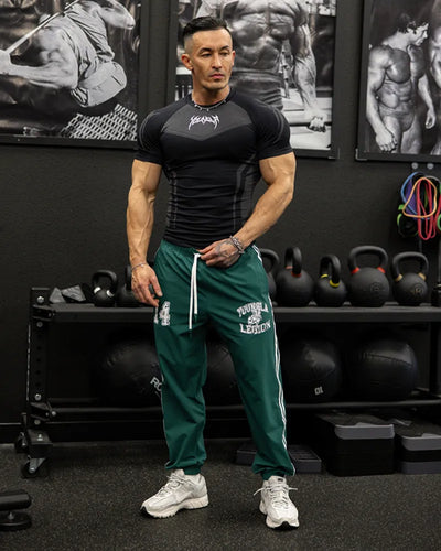 2025 YOUNGAL New Men's Fitness T-shirts clothing  sports Tshirt tights high elastic training short sleeve fitness man clothing