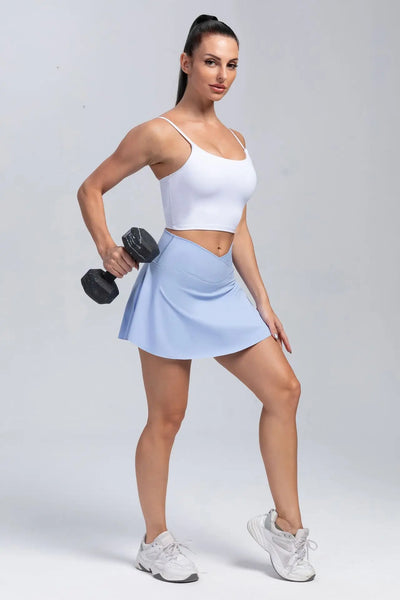 Women Fitness Shorts Skirts Yoga Seamless Leggings High Elastic Sports Fashion Gym Trainning Tennis Dresses High-Waist Skirts