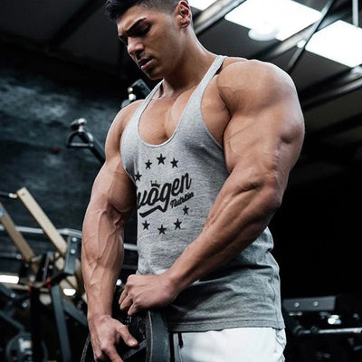 Men's Muscle Fitness Vest Breathable Quick-Dry Gym Workout Tank Top for Summer Running Bodybuilding Trendy Casual Sportswear