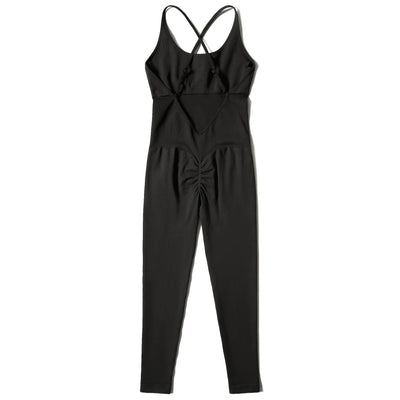 Jumpsuit Women One-piece Outfit  Sleeveless Square Neck  Bodysuit  Casual Streetwear Playsuits Sport Fitness Jumpsuit Women
