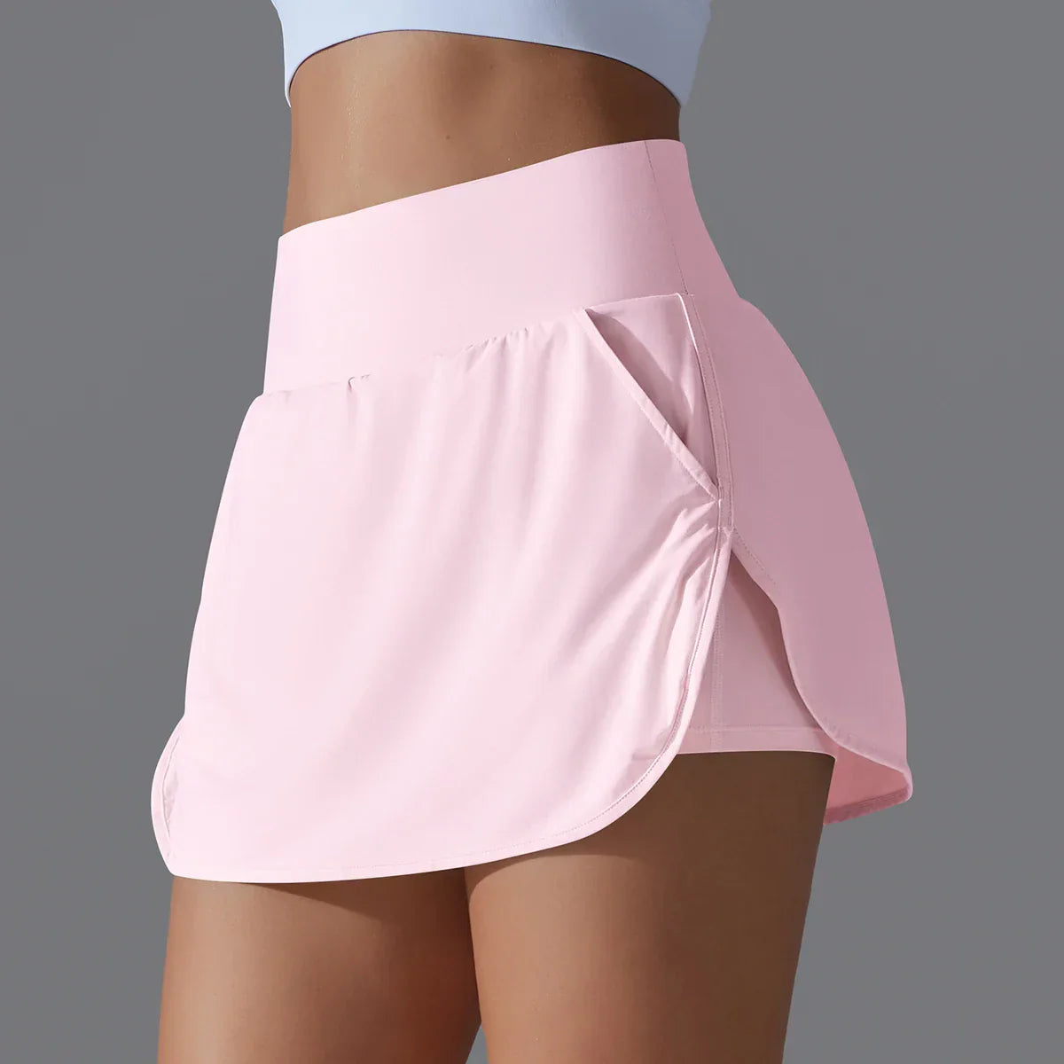 Women Gym Running Shorts Double Deck Quick Dry Gym Sport Shorts Fitness Jogging Workout Shorts With Pocket Sports Tight Short
