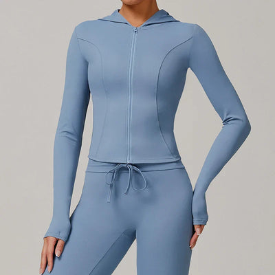 Women Sports Zipper Jacket Yoga Long Sleeved Shirts Summer Sun Protection Clothing Fitness Running Gym Tops UV Resistant Coat