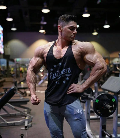 Men's Muscle Fitness Vest Breathable Quick-Dry Gym Workout Tank Top for Summer Running Bodybuilding Trendy Casual Sportswear