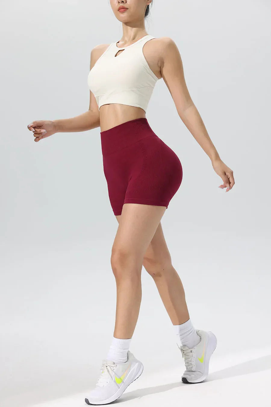 Women High Waist Yoga Shorts Workout Leggings Fitness Sportswear Woman Gym Running Activewear Tummy Control Sports Clothing