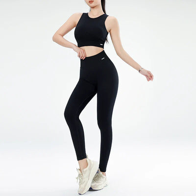 Women's sports fitness suit yoga running shock bra underwear slim leg lift hip tight base nine minutes trousers