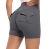 Womens Workout Shorts with Pockets Scrunch Butt Gym Biker Shorts High Waisted Booty Cargo Pants Yoga Running Leggings Activewear